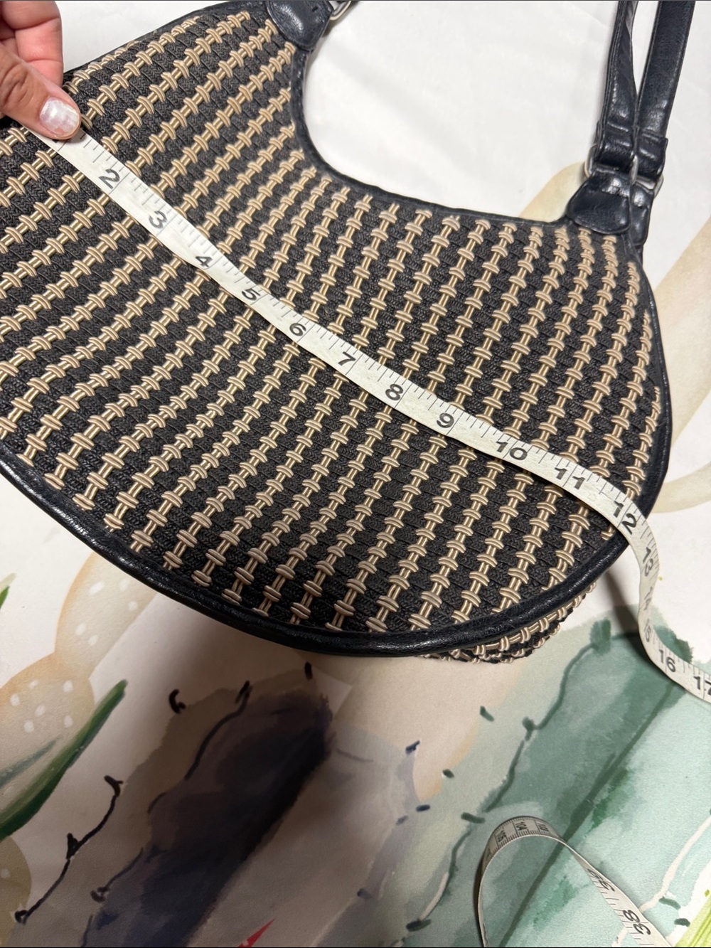 The Sak Black and Tan Woven Crescent Shoulder Bag structure - Picture 7 of 7